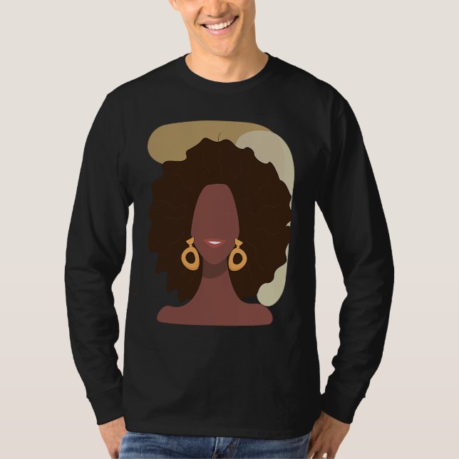 Camiseta Black History Month Minimalist Queen Melanin Boho  (Frente)