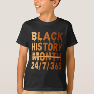 Camiseta Black History Month Orud Black 24 7 365 Melanin J