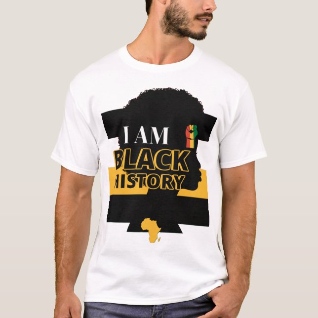 Camiseta Black History Month Pride Design with African Map  (Frente)