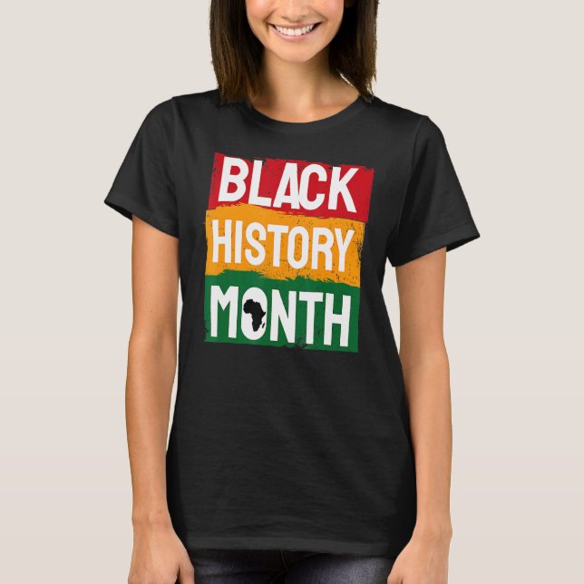 Camiseta Black History Month Proud Black Afro African Pride (Frente)