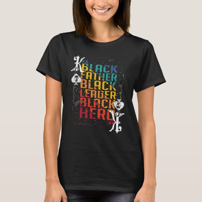 Camiseta Black History Month Proud Black Poker Father (Frente)