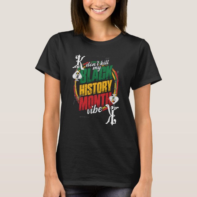 Camiseta Black History Month Proud Black Poker Player Appar (Frente)