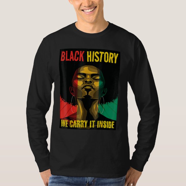 Camiseta Black History Month Queen Melanin Afro African Pri (Frente)