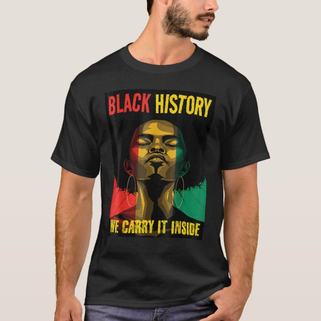 Camiseta Black History Month Queen Melanin Afro African Pri (Frente)