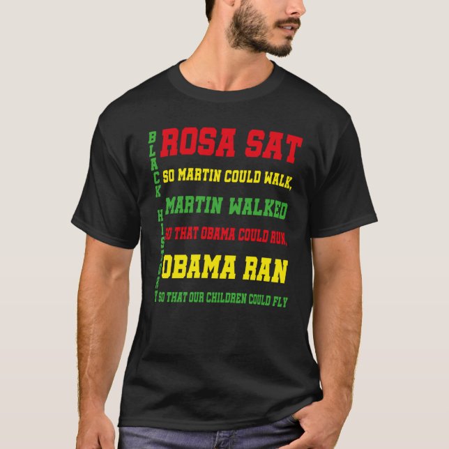 Camiseta Black History Month Rosa Sat So Martin Could Walk (Frente)