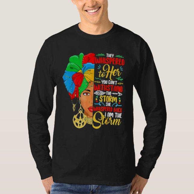 Camiseta Black History Month Shirt African Woman Afro I Am  (Frente)