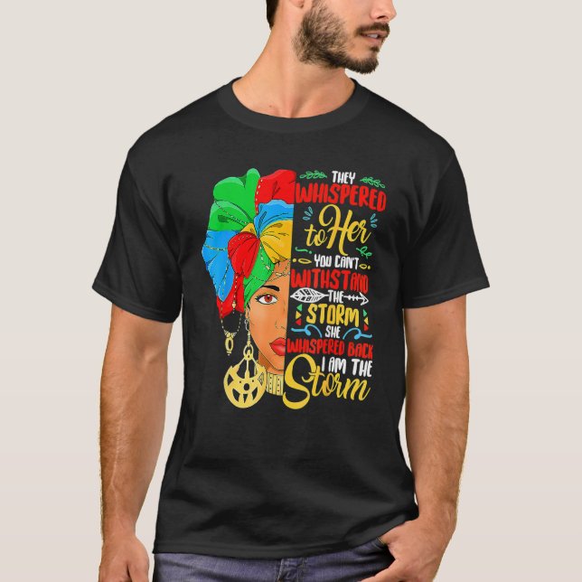 Camiseta Black History Month Shirt African Woman Afro I Am  (Frente)