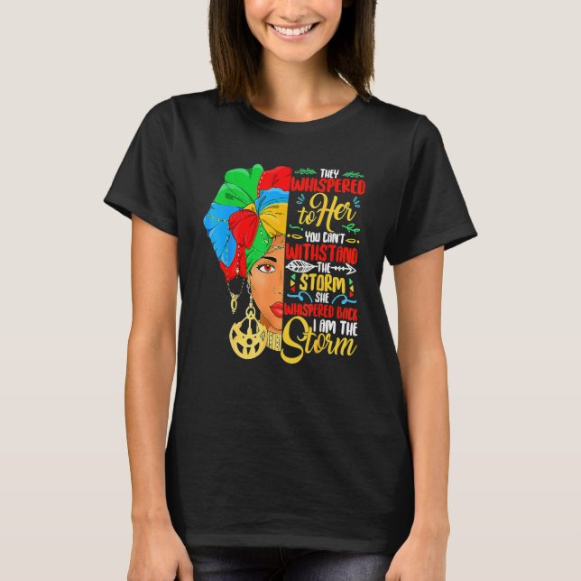 Camiseta Black History Month Shirt African Woman Afro I Am  (Frente)
