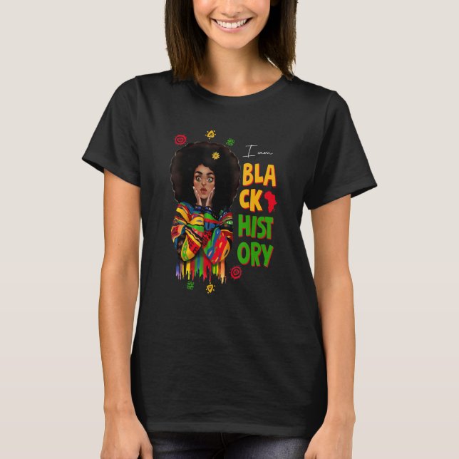 Camiseta Black History Month Shirt Girls African Woman Afro (Frente)