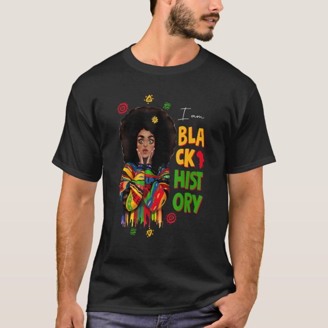 Camiseta Black History Month Shirt Girls African Woman Afro (Frente)