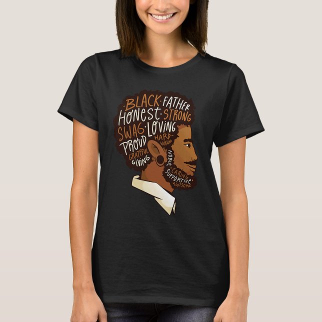 Camiseta Black History Month Strong Father Proud DNA Roots  (Frente)