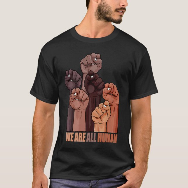 Camiseta Black History Month  We Are All Human  Black Is Be (Frente)