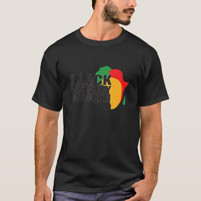 Camiseta Black History Month Woman Melanin Afro Hair Black  (Frente)