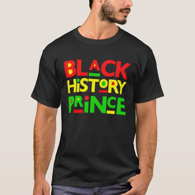 Camiseta Black History Prince Melanin Boy Son Bruh Brown Sk (Frente)