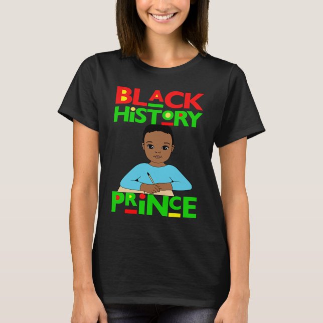 Camiseta Black History Prince Melanin Boy Son Bruh Brown Sk (Frente)