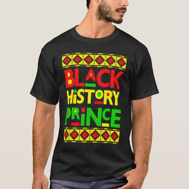 Camiseta Black History Prince Melanin Boy Son Bruh Brown Sk (Frente)