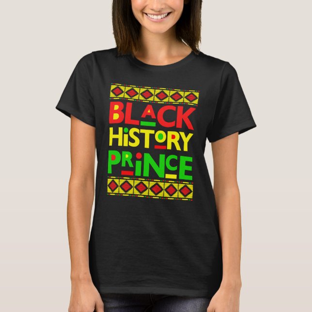 Camiseta Black History Prince Melanin Boy Son Bruh Brown Sk (Frente)