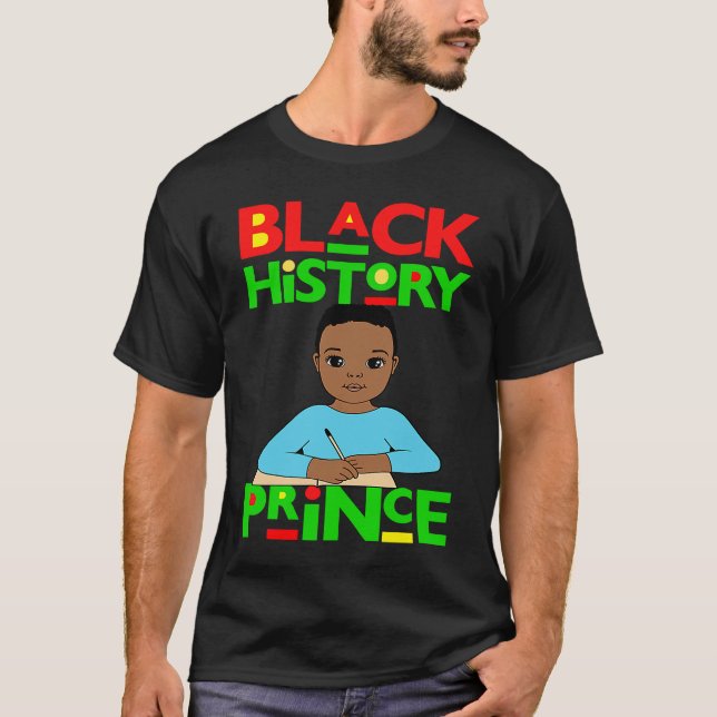 Camiseta Black History Prince Melanin Boy Son Bruh Brown Sk (Frente)