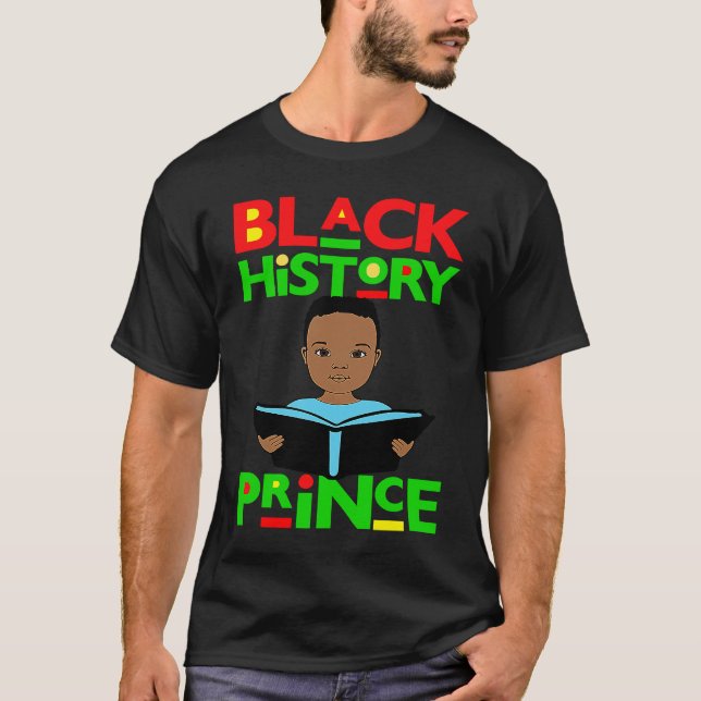 Camiseta Black History Prince Melanin Boy Son Bruh Brown Sk (Frente)