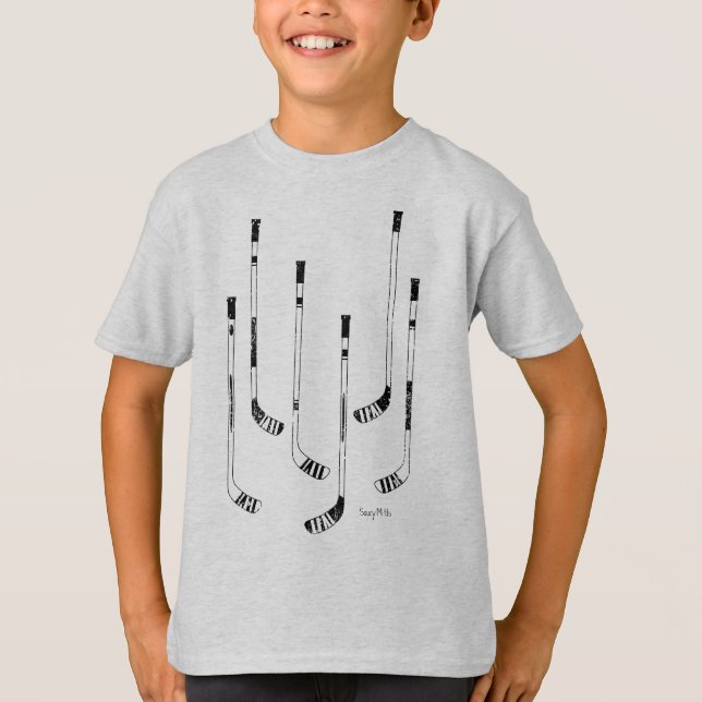 Camiseta Black Hockey Sticks Crianças T-Shirt Juvenil (Frente)