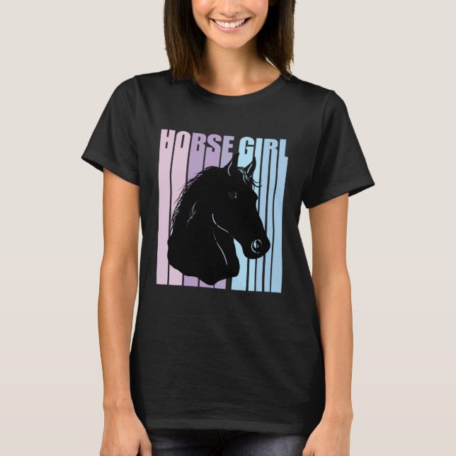 Camiseta Black Horse Head Silhouette Riding Lover Funny Hor (Frente)