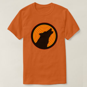 CAMISETA BLACK HOWLING WOLF SILHOUETTE