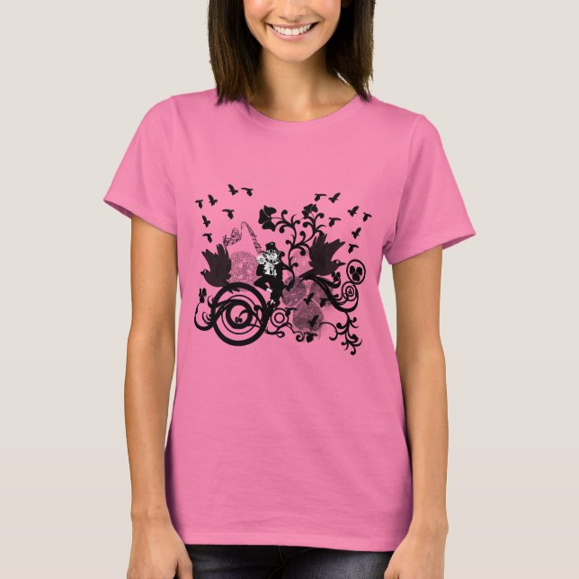 Camiseta Black Irish Swirls and Leprechauns (Frente)