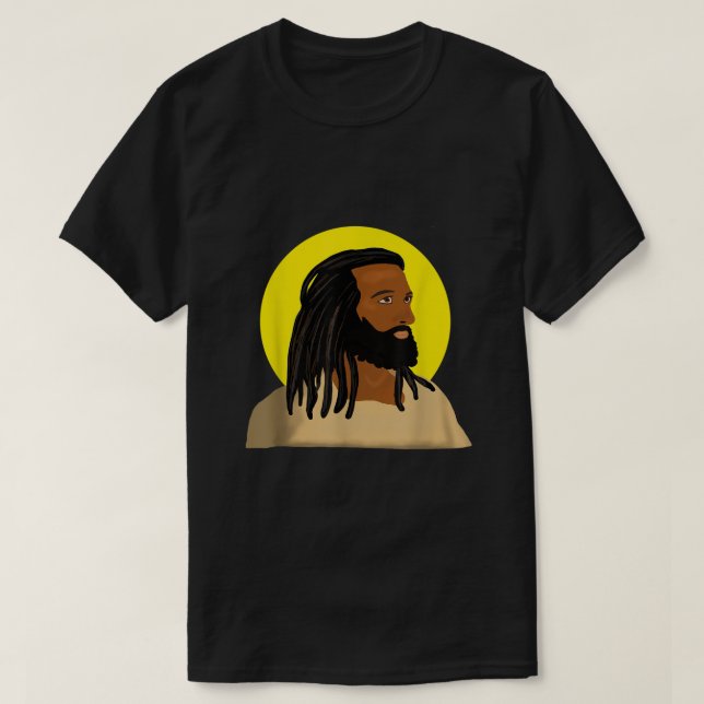 Camiseta Black Jesus Bloqueia Religião Afro-Americana (Frente do Design)
