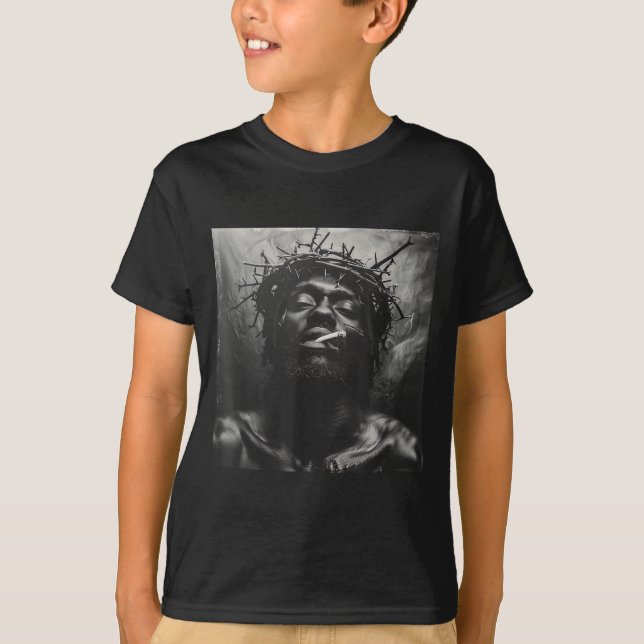 Camiseta Black Jesus Smokes, Christianity, Church, Christ,  (Frente)
