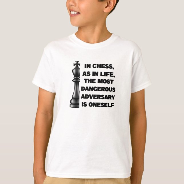 Camiseta Black King Chess Piece Wisdom Power Strategy (Frente)
