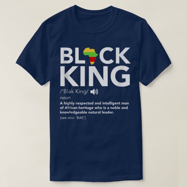 Camiseta Black King Definition African Pride Melanin Educat (Frente do Design)