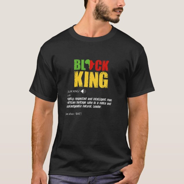 Camiseta Black King Definition African Pride Melanin Educat (Frente)