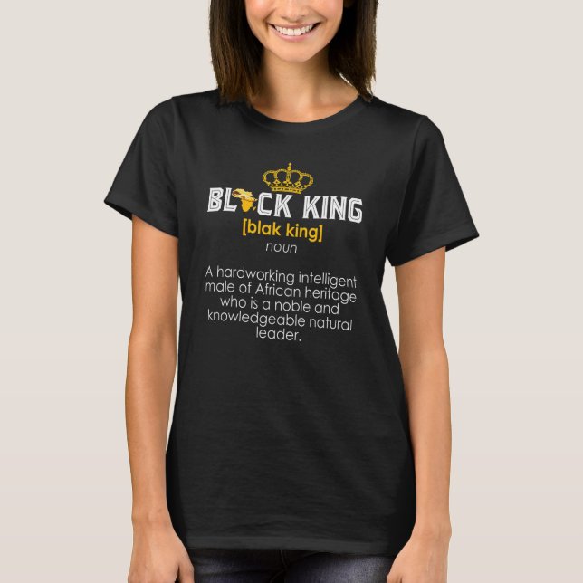 Camiseta Black King Definition African Pride Melanin Educat (Frente)