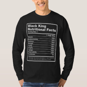 Camiseta Black King Nutritional Facts Black History Mês M