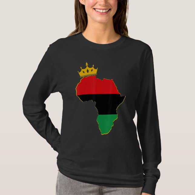 Camiseta Black King Queen Couple Matching African American  (Frente)