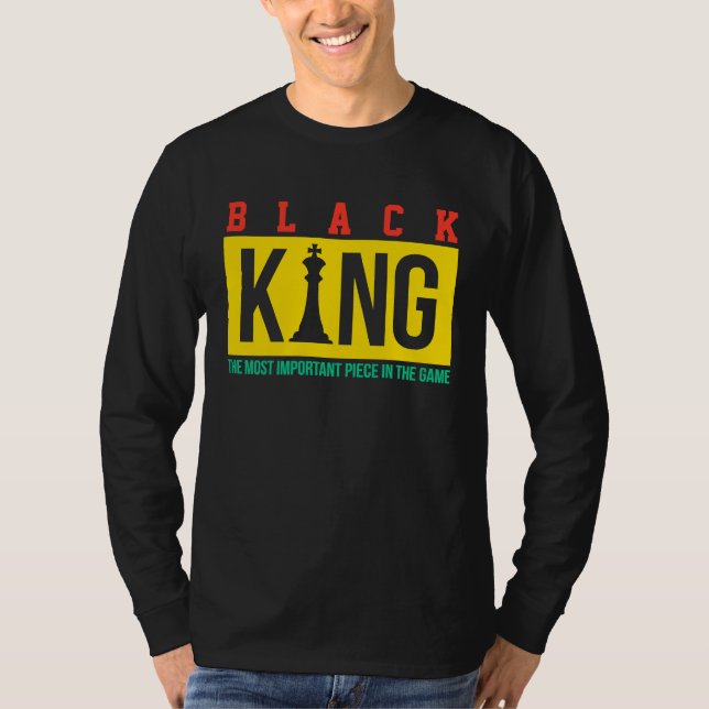 Camiseta Black King The Most Powerful Piece In The Game Dad (Frente)