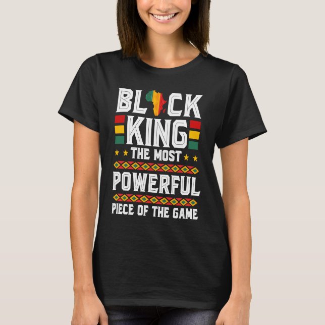 Camiseta Black King The Most Powerful Piece in The Game Mel (Frente)
