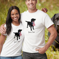Black Lab Dog with USA American Flag, 4 de julho