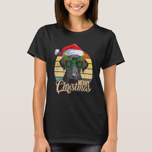 Camiseta Black Lab Labrador Árvore de Natal Light Pajama Do (Frente)