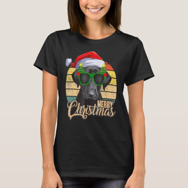 Camiseta Black Lab Labrador Árvore de Natal Light Pajama Do (Frente)