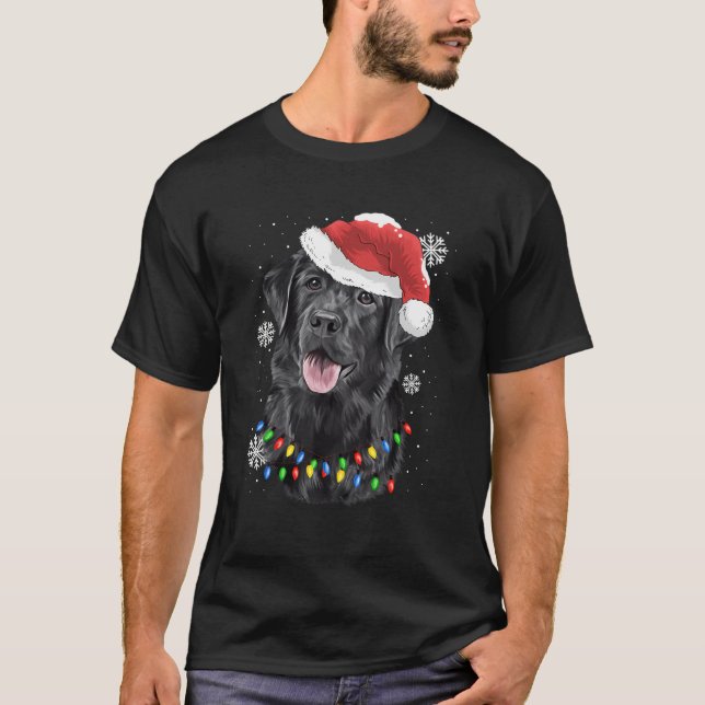 Camiseta Black Lab Labrador Árvore de Natal Light Pajama Do (Frente)