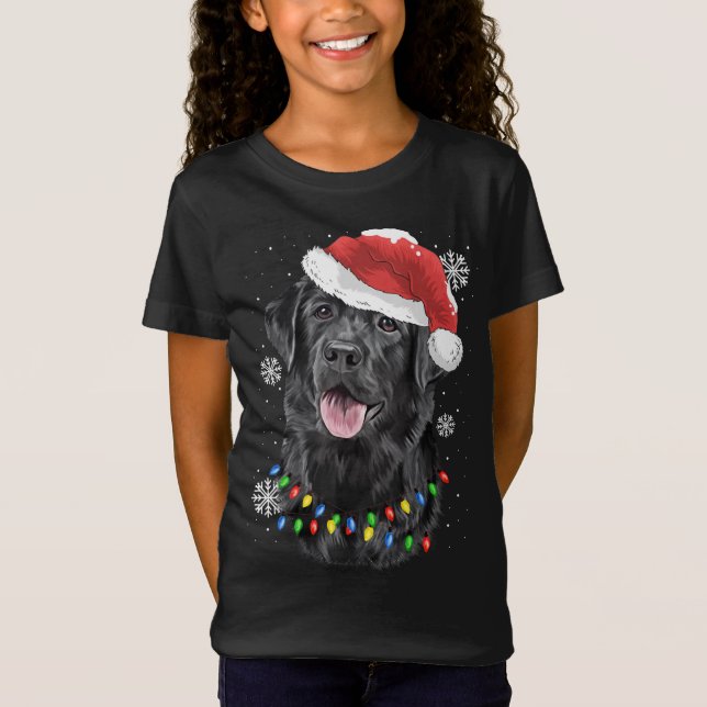 Camiseta Black Lab Labrador Árvore de Natal Light Pajama Do (Frente)
