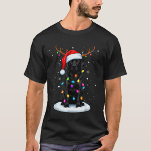Camiseta Black Lab Labrador Cachorro De Natal Renas Luzes P