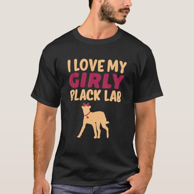 Camiseta Black Lab Labrador Engraçada Menina Cachorro Cacho (Frente)
