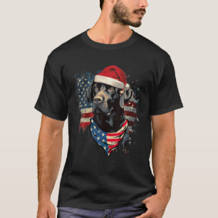 Camiseta Black Lab Labrador Vintage Papais noeis de Natal P