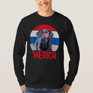 Camiseta Black Lab Usa American Flag 4 Of Julho Prioritário