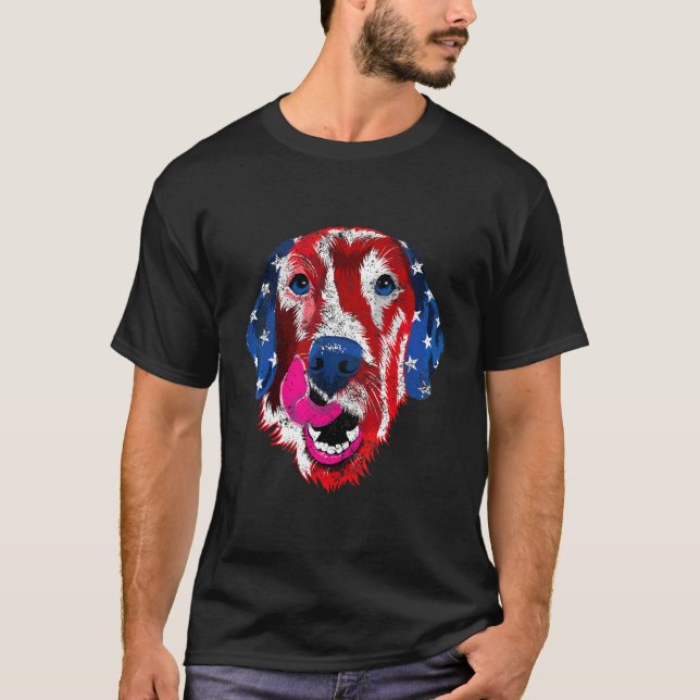 Camiseta Black Labrador American Usa Flag Yellow Lab Pai 4t (Frente)
