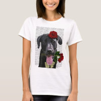 Black Labrador com Rosas