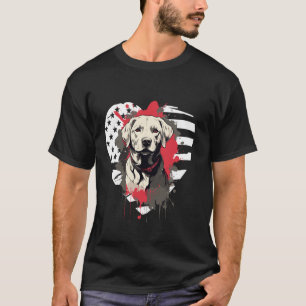 Camiseta Black Labrador Duck Hunter Love American Flag Lab