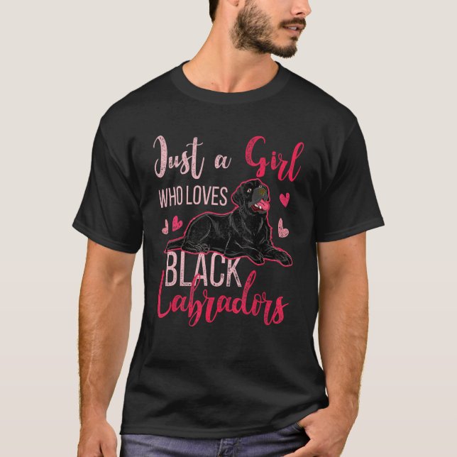 Camiseta Black Labrador Girls Women Dog Owner Animal Black (Frente)